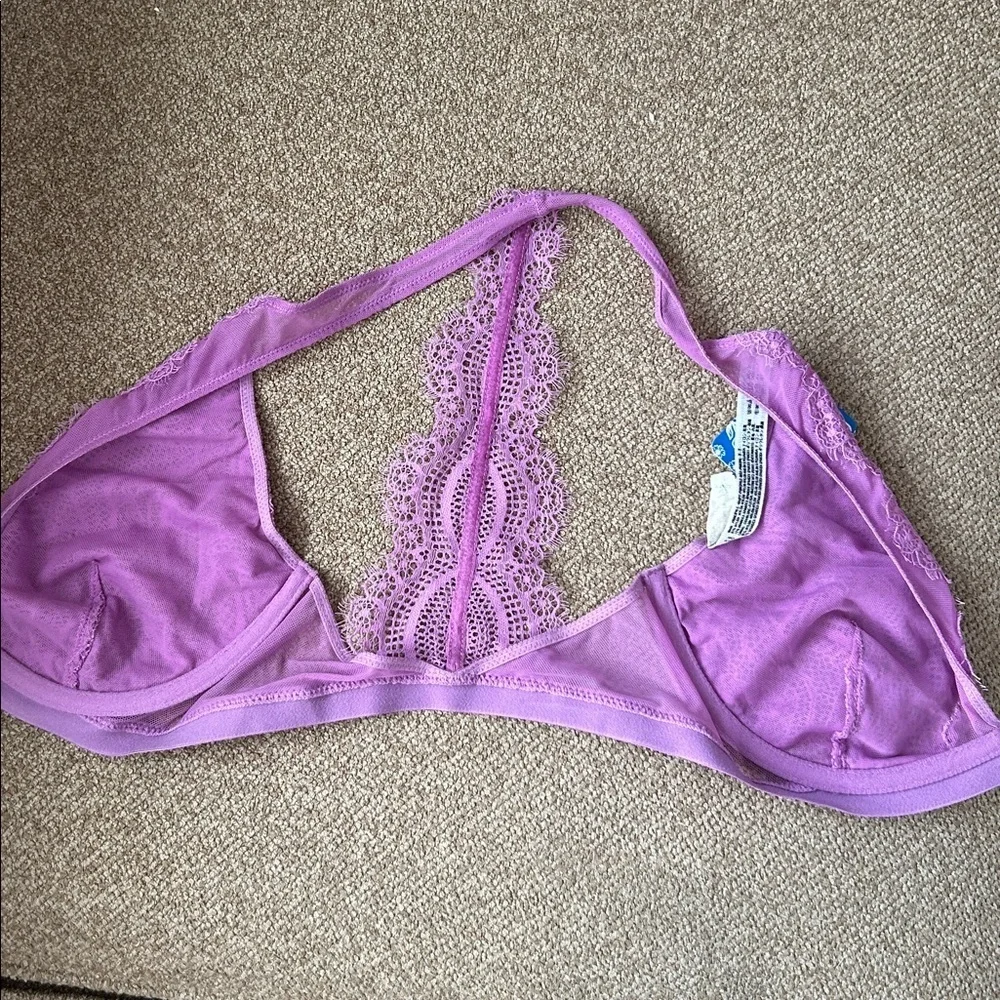 Free People Clara Eyelash Underwire Bra Purple Size 32 DD NWT